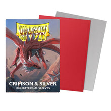 Load image into Gallery viewer, Dragon Shield Dual Matte Sleeves – Crimson & Silver