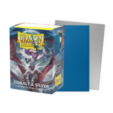 Load image into Gallery viewer, Dragon Shield Dual Matte Sleeves – Cobalt & Silver