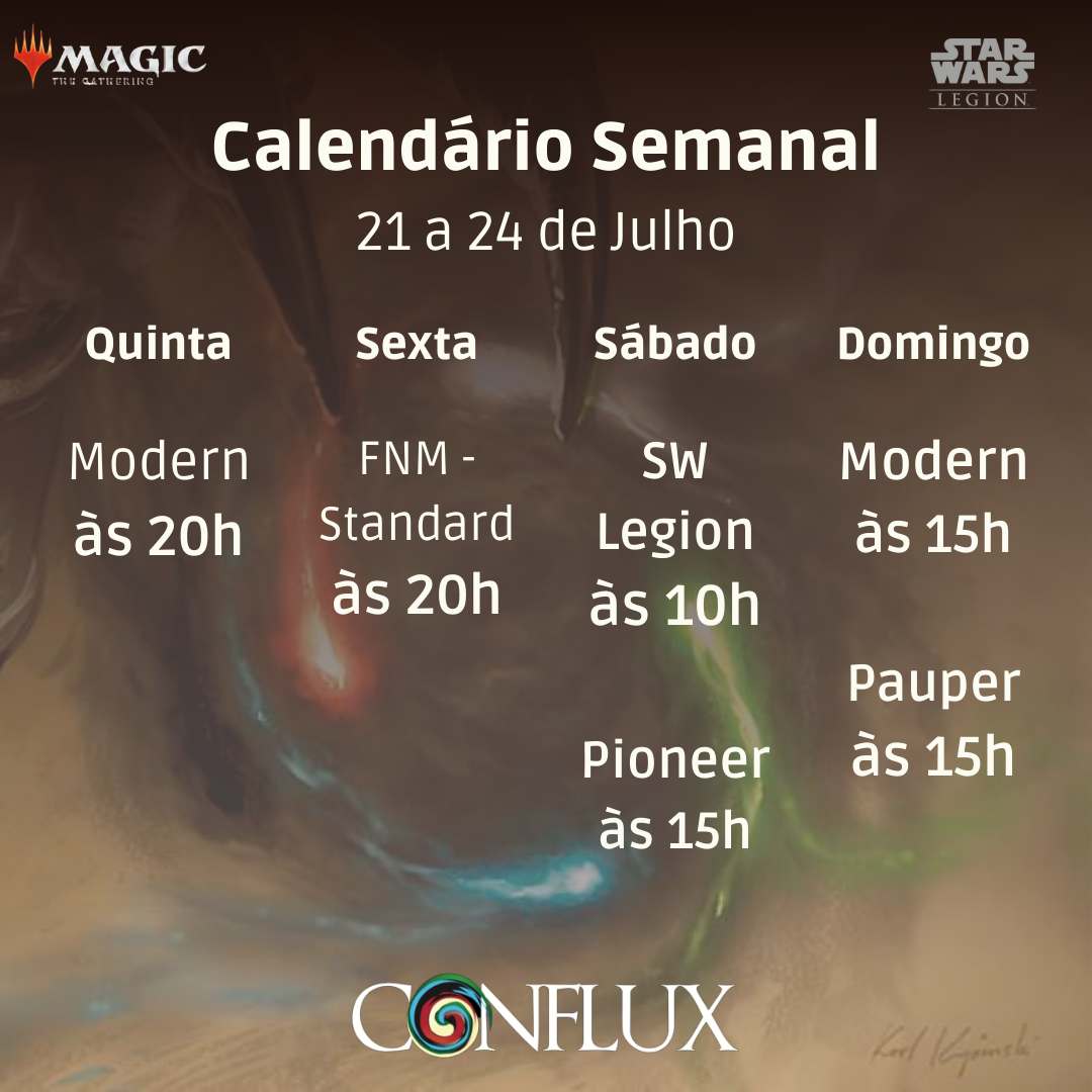 Esta semana na Conflux 21 a 24 Julho