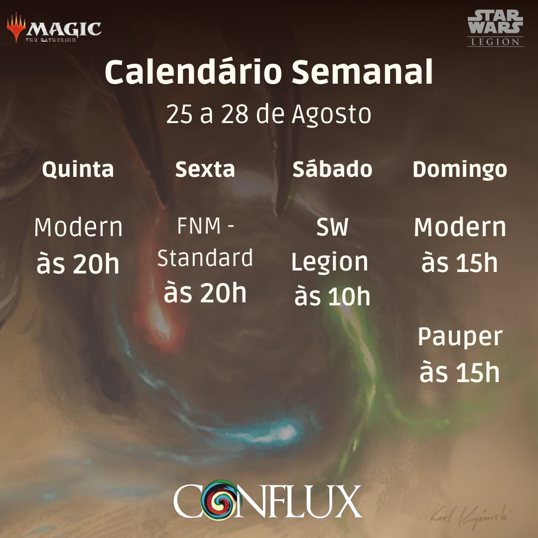 Esta semana na Conflux 25 a 28 Agosto