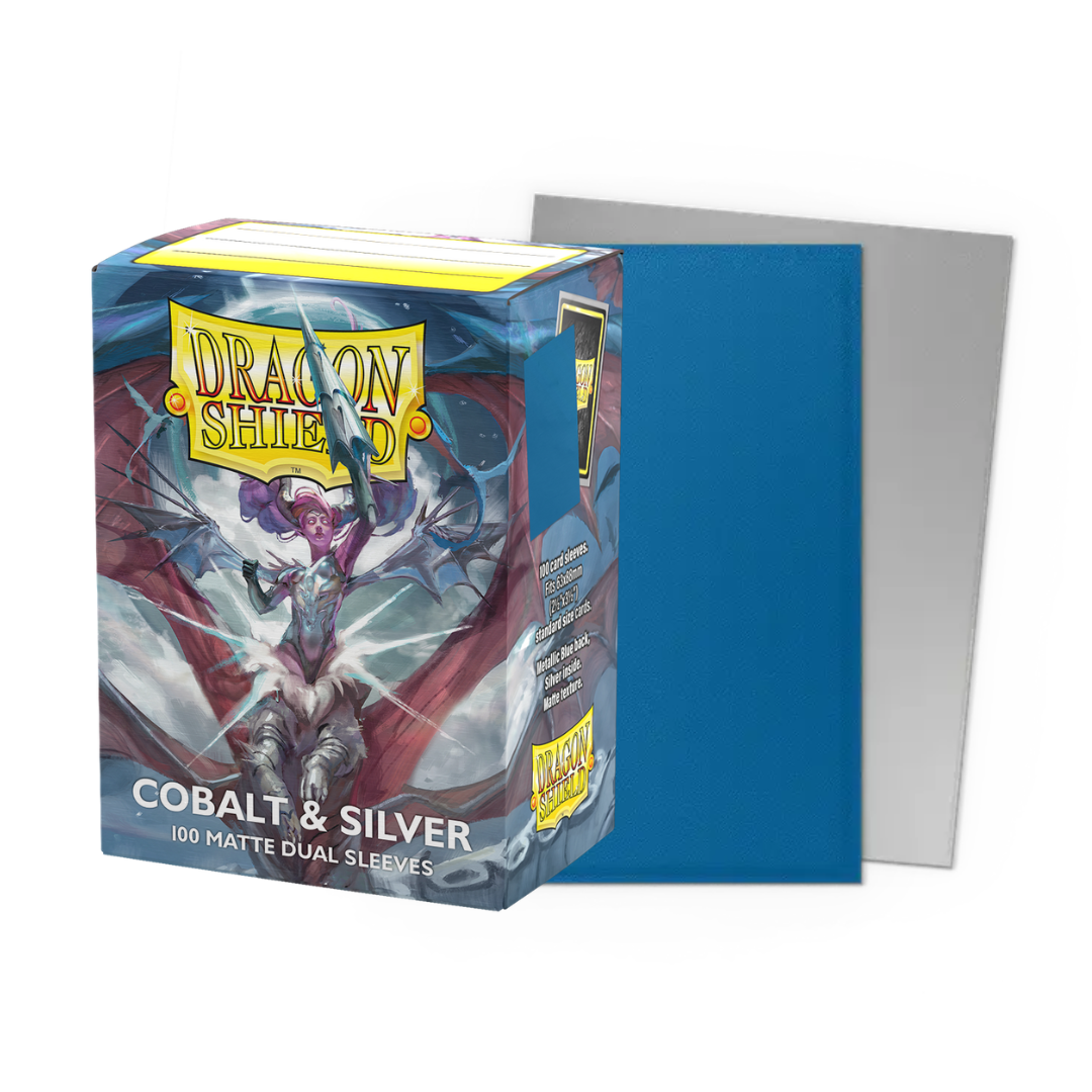 Dragon Shield Dual Matte Sleeves – Cobalt & Silver